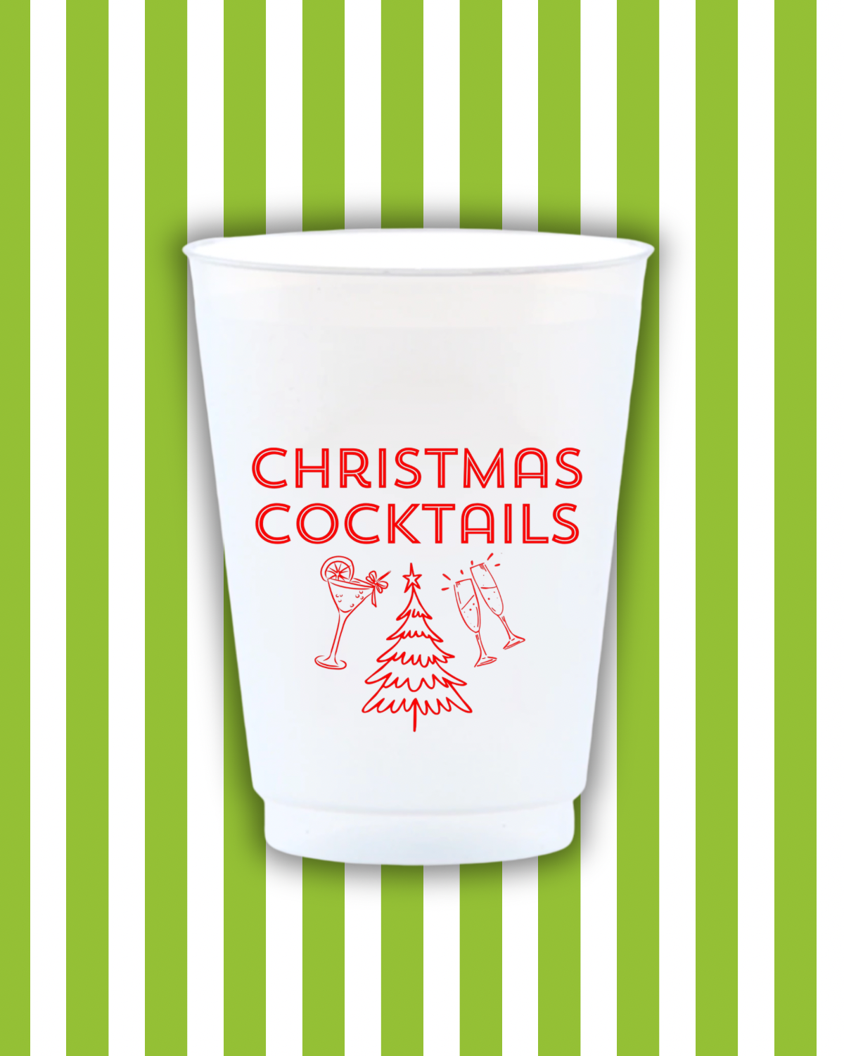 Christmas Cocktails Reusable Frost Flex Cups