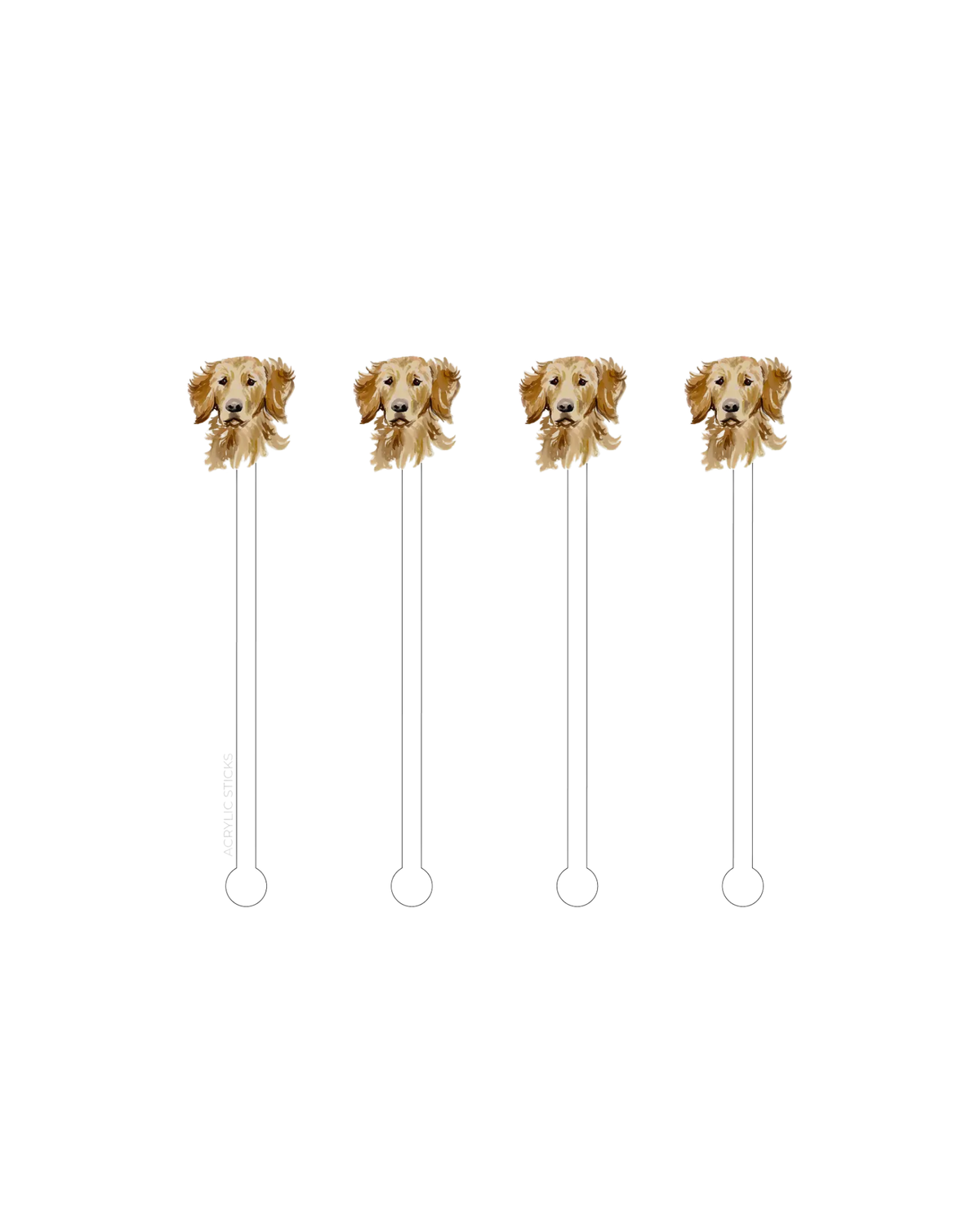 Golden Retriever Acrylic Stir Sticks