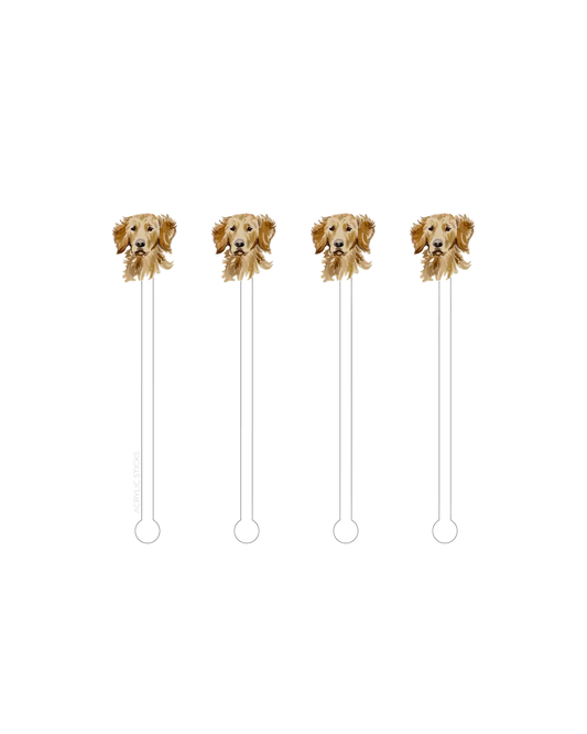 Golden Retriever Acrylic Stir Sticks
