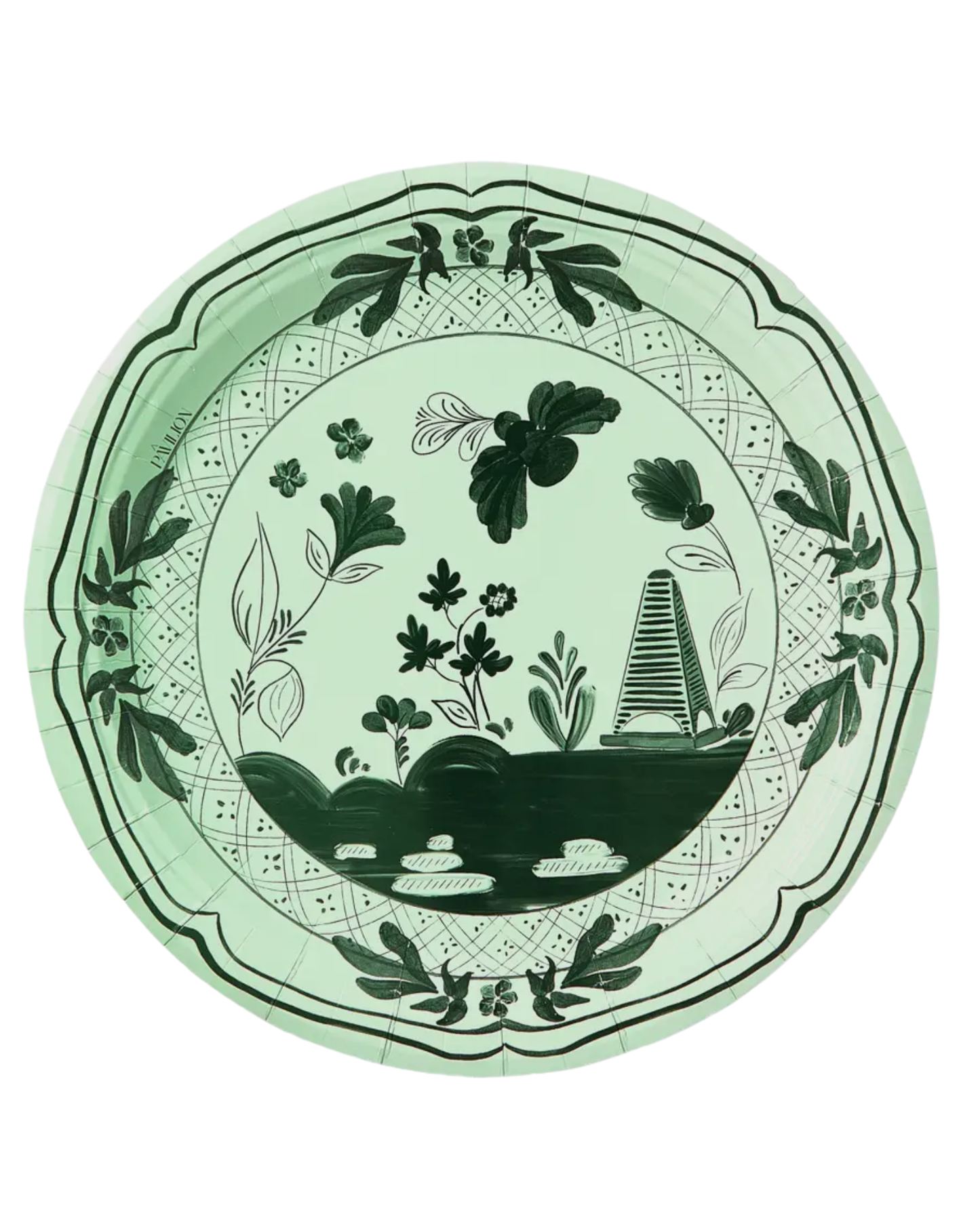 Green Dinner China Paper Plates