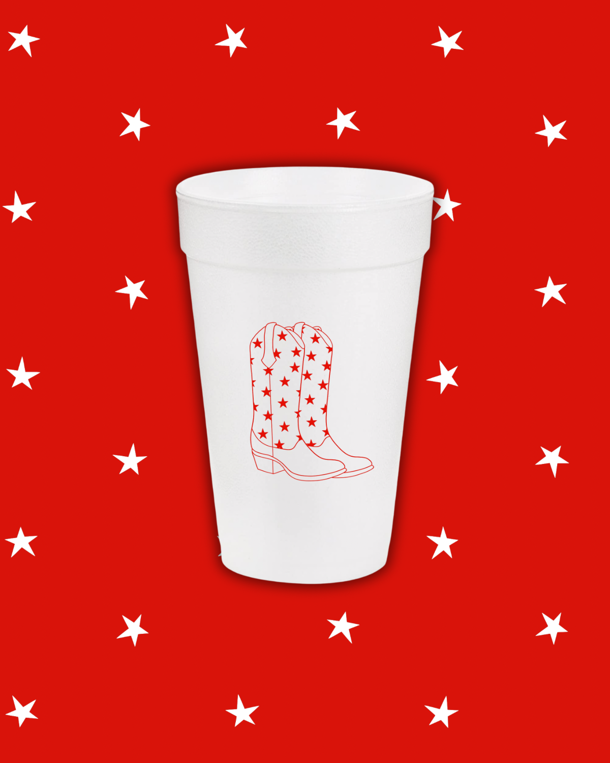Red Cowgirl Boots Styrofoam Cups