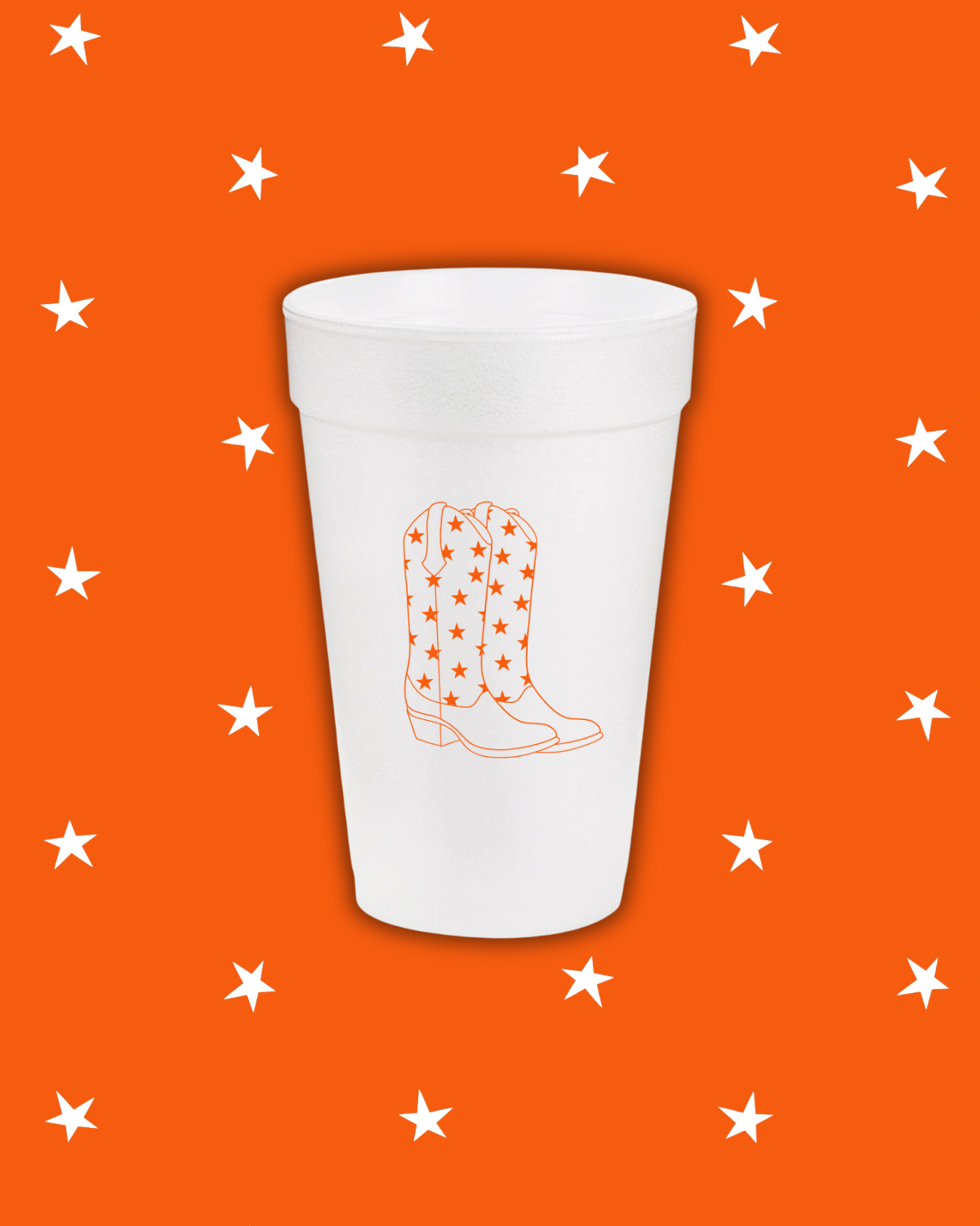 Orange Cowgirl Boots Styrofoam Cups