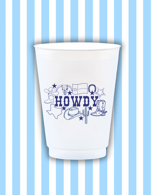 Navy Howdy Reusable Frost Flex Cups