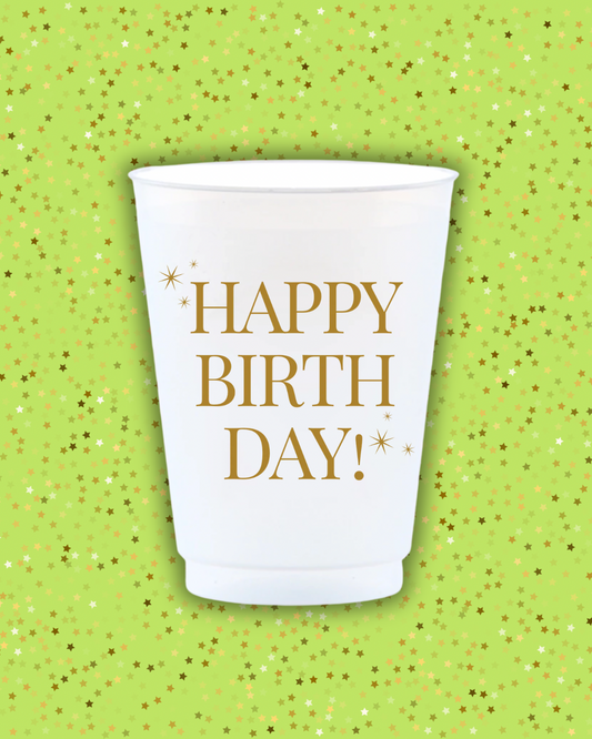 Happy Birthday Reusable Frost Flex Cups