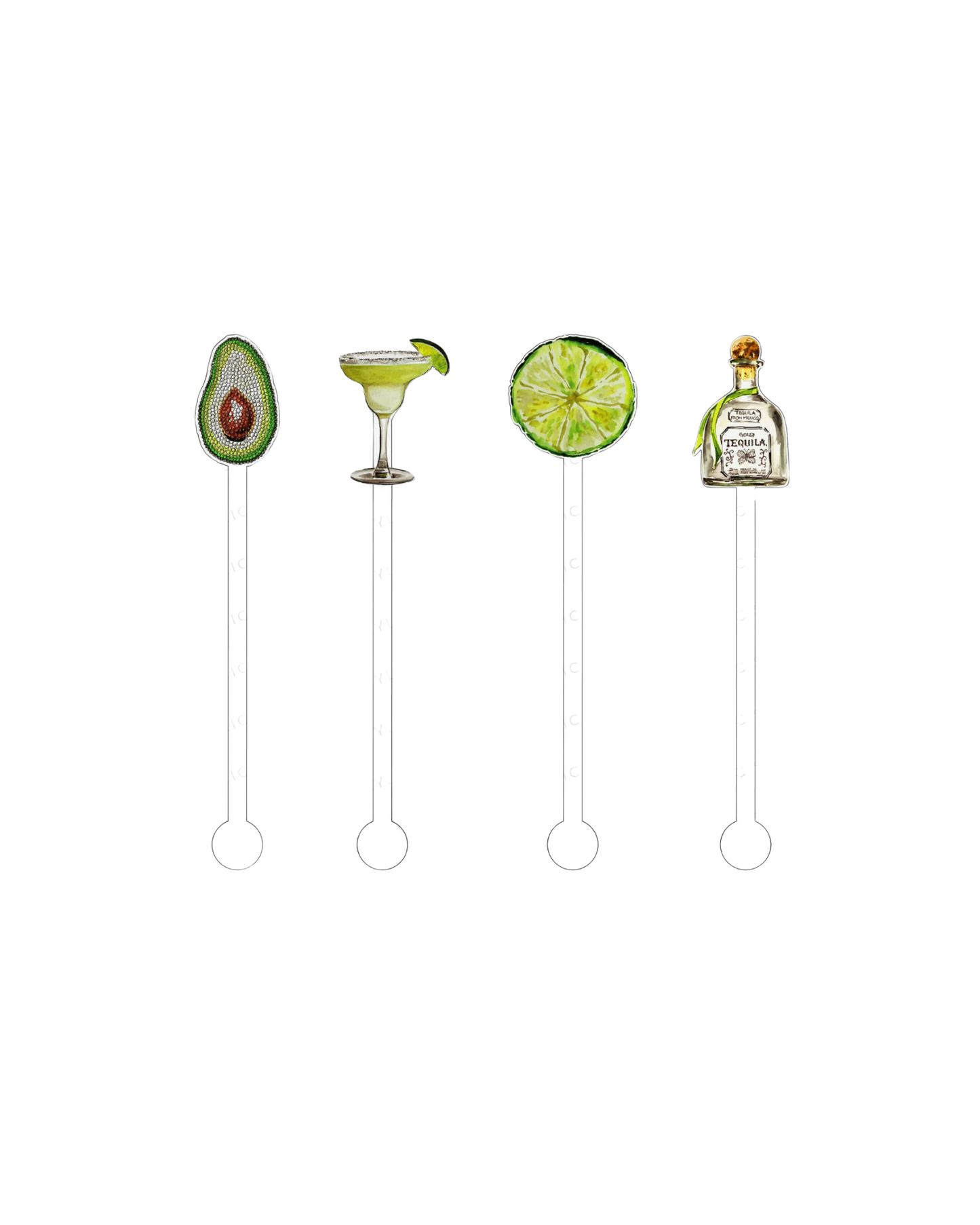 Avocado Margarita Acrylic Stir Sticks