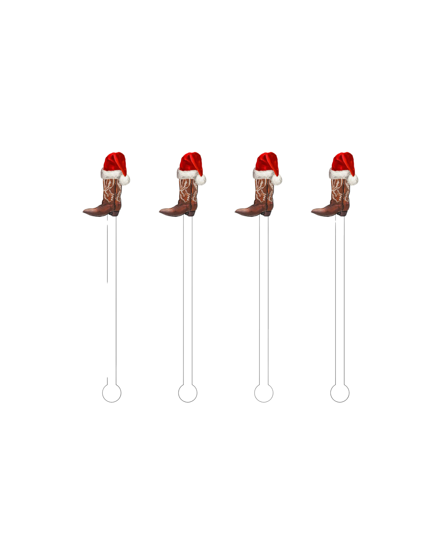 Cowgirl Christmas Acrylic Stir Sticks