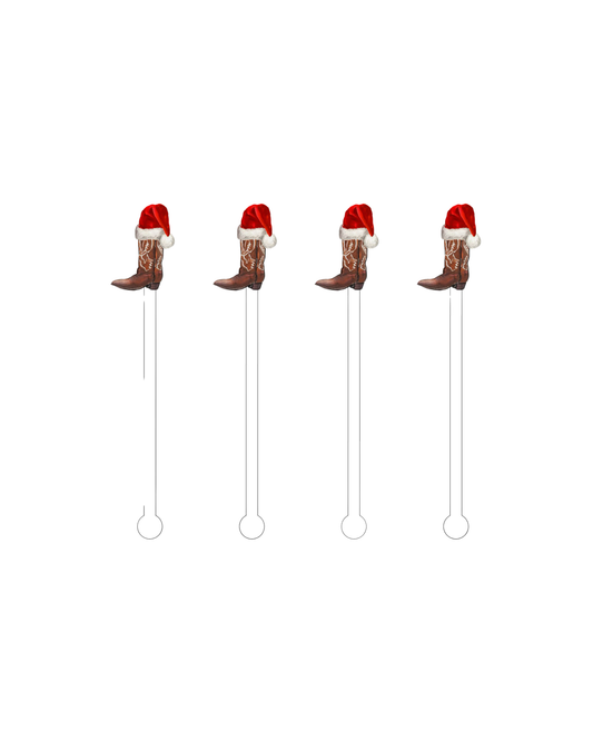 Cowgirl Christmas Acrylic Stir Sticks
