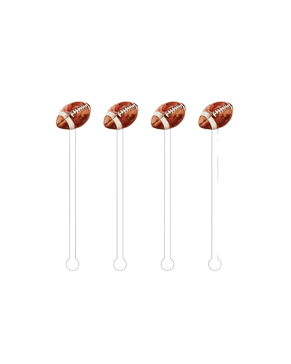 Football Acrylic Stir Sticks