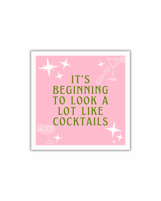 It’s Beginning To Look A Lot Like Cocktails Paper Party Napkins
