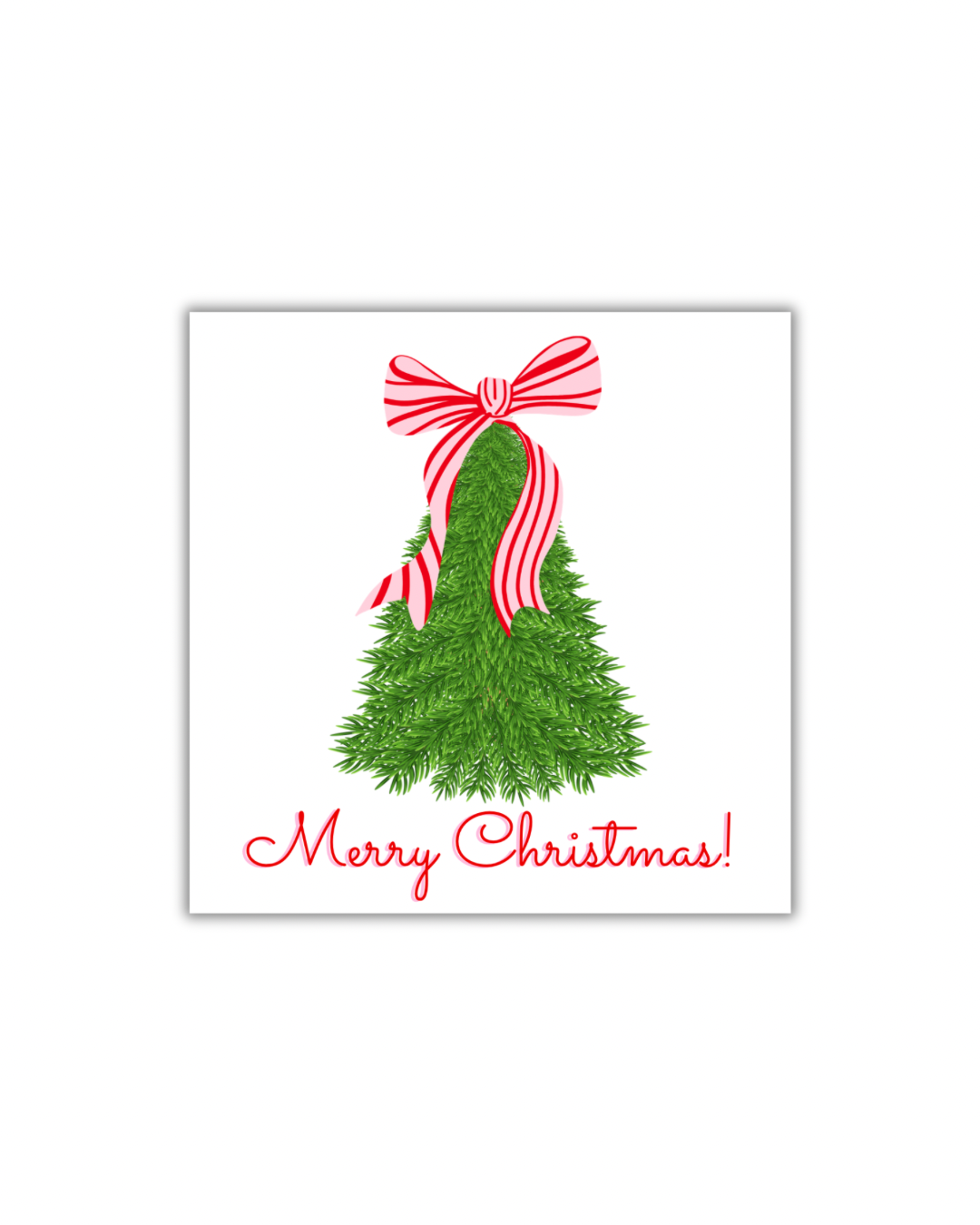 Merry Christmas Tree Bow Paper Party Napkins