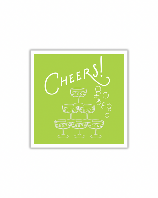 Green Cheers Paper Party Napkins