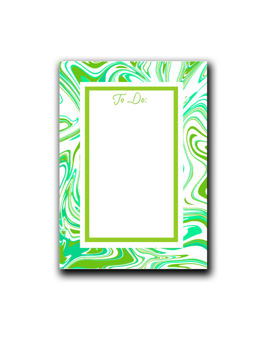 Green Marble To Do Notepad