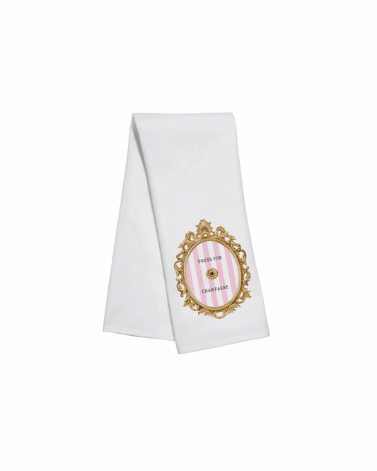 Press For Champagne Tea Towel