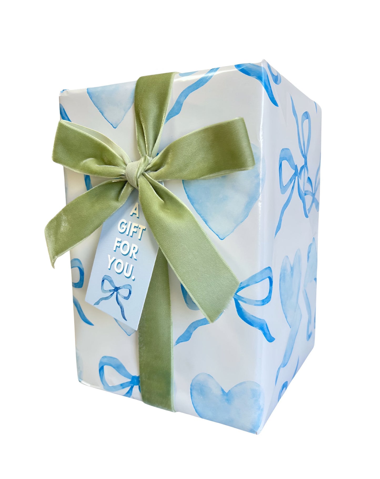 Blue Bow Wrapping Paper Roll