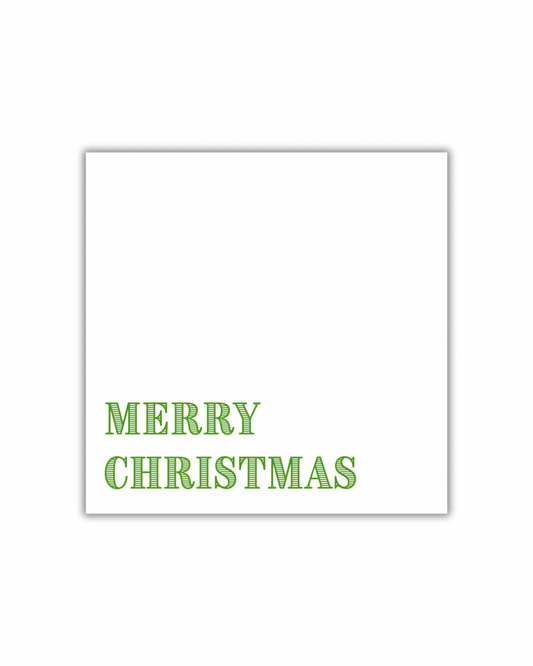 Merry Christmas Green Paper Party Napkins
