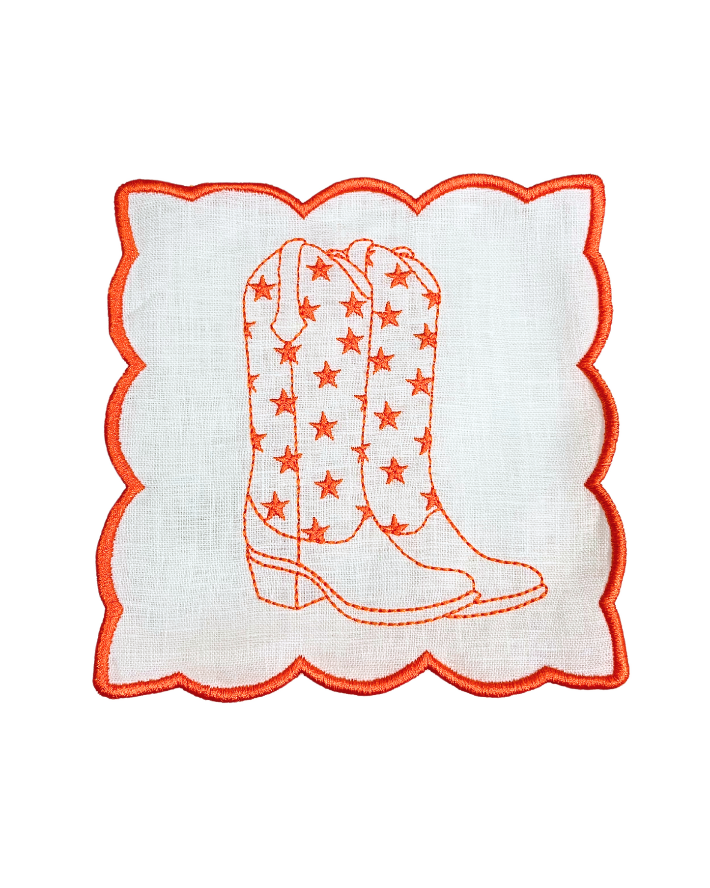 Orange Cowgirl Boots Linen Napkins (4)