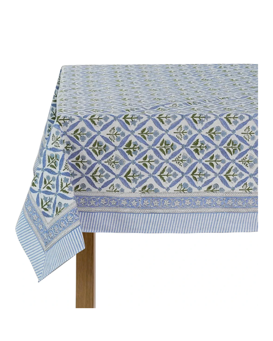 Periwinkle & Green Table Cloth RENTAL