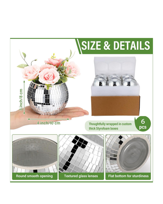 Disco Ball Flower Vases RENTAL