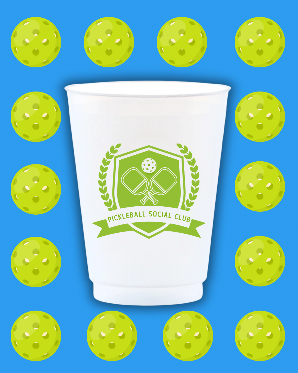 Pickleball Social Club Reusable Frost Flex Cups