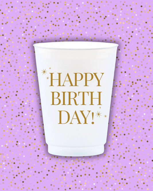 Happy Birthday Reusable Frost Flex Cups