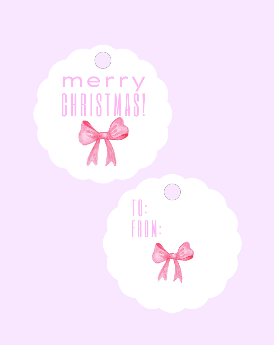 Merry Christmas Scallop Gift Tags